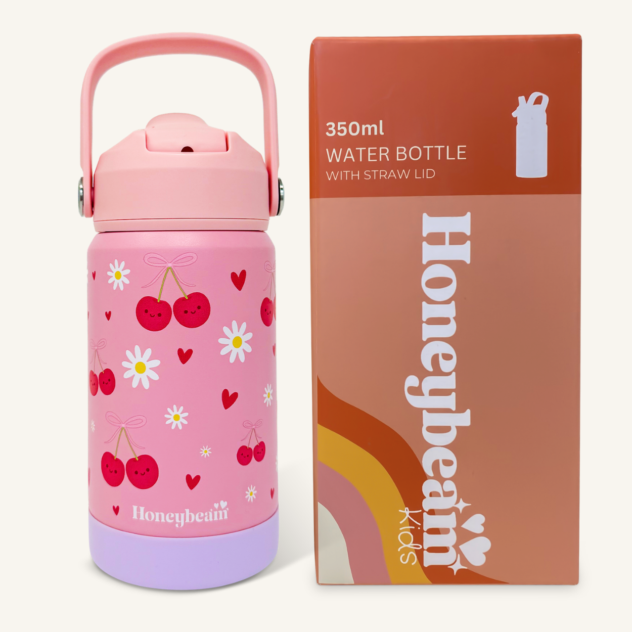 Cherry Sweetheart Kid's Stainless Steel Water Bottle With Straw 350ml