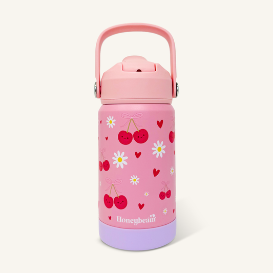 Cherry Sweetheart Kid's Stainless Steel Water Bottle With Straw 350ml